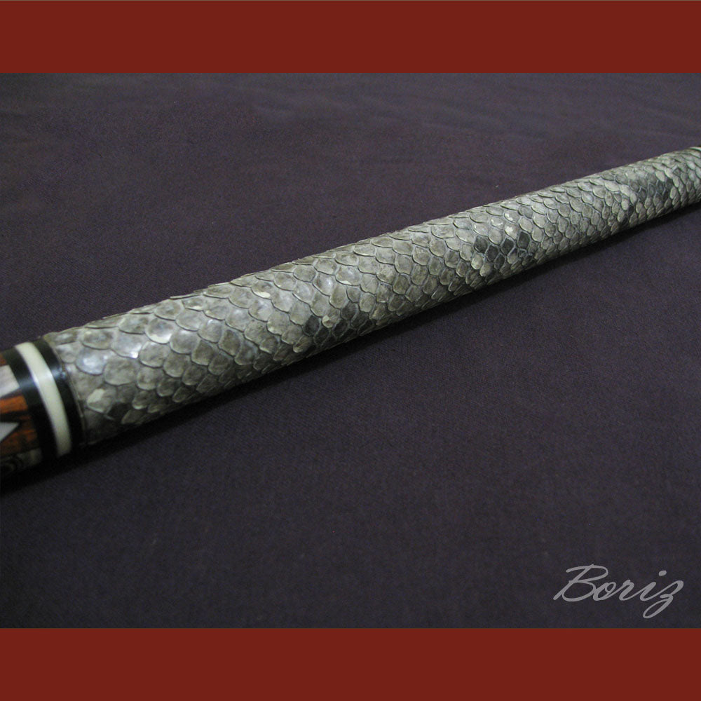 Boriz Billiards Raw Snake Skin Grip Pool Cue Stick Original Inlay Artwork #BCC001