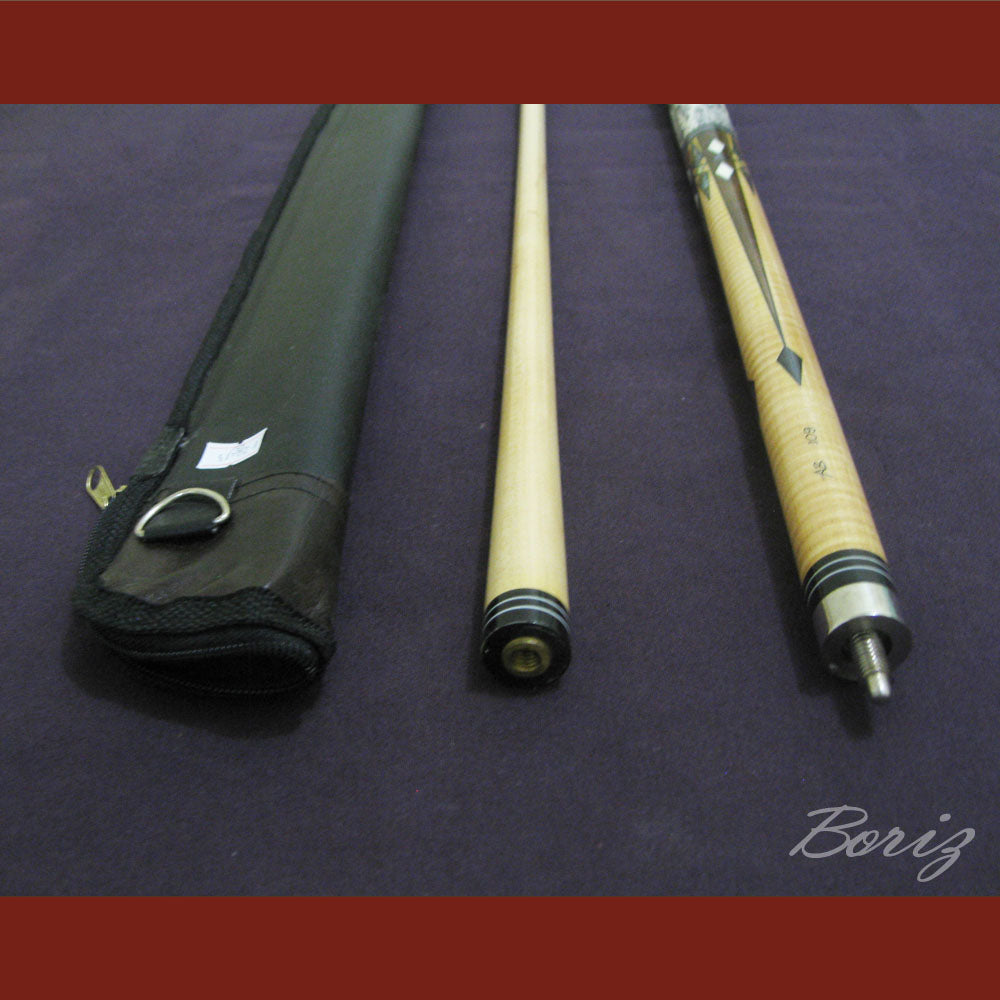 Boriz Billiards Raw Snake Skin Grip Pool Cue Stick Original Inlay Artwork #BCC002