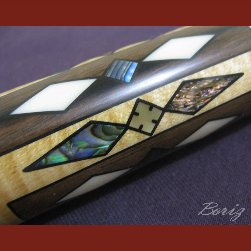 Boriz Billiards Raw Snake Skin Grip Pool Cue Stick Original Inlay Artwork #BCC002