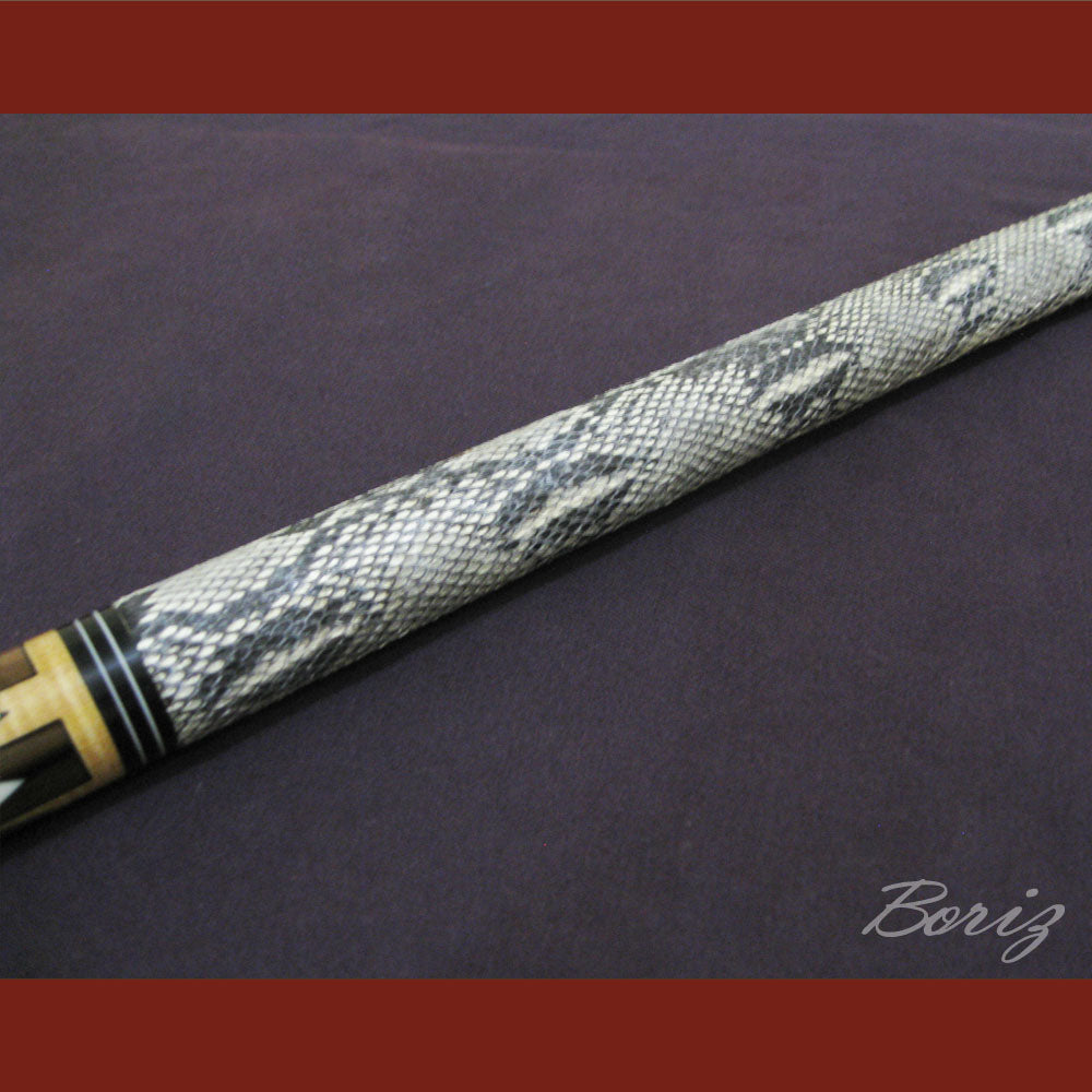 Boriz Billiards Raw Snake Skin Grip Pool Cue Stick Original Inlay Artwork #BCC002