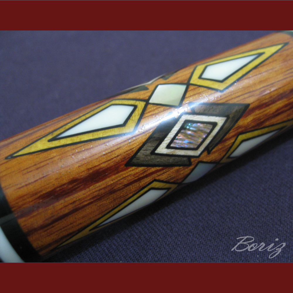 Boriz Billiards Brown Snake Skin Leather Grip Pool Cue Stick Original Inlay Artwork #BCC007