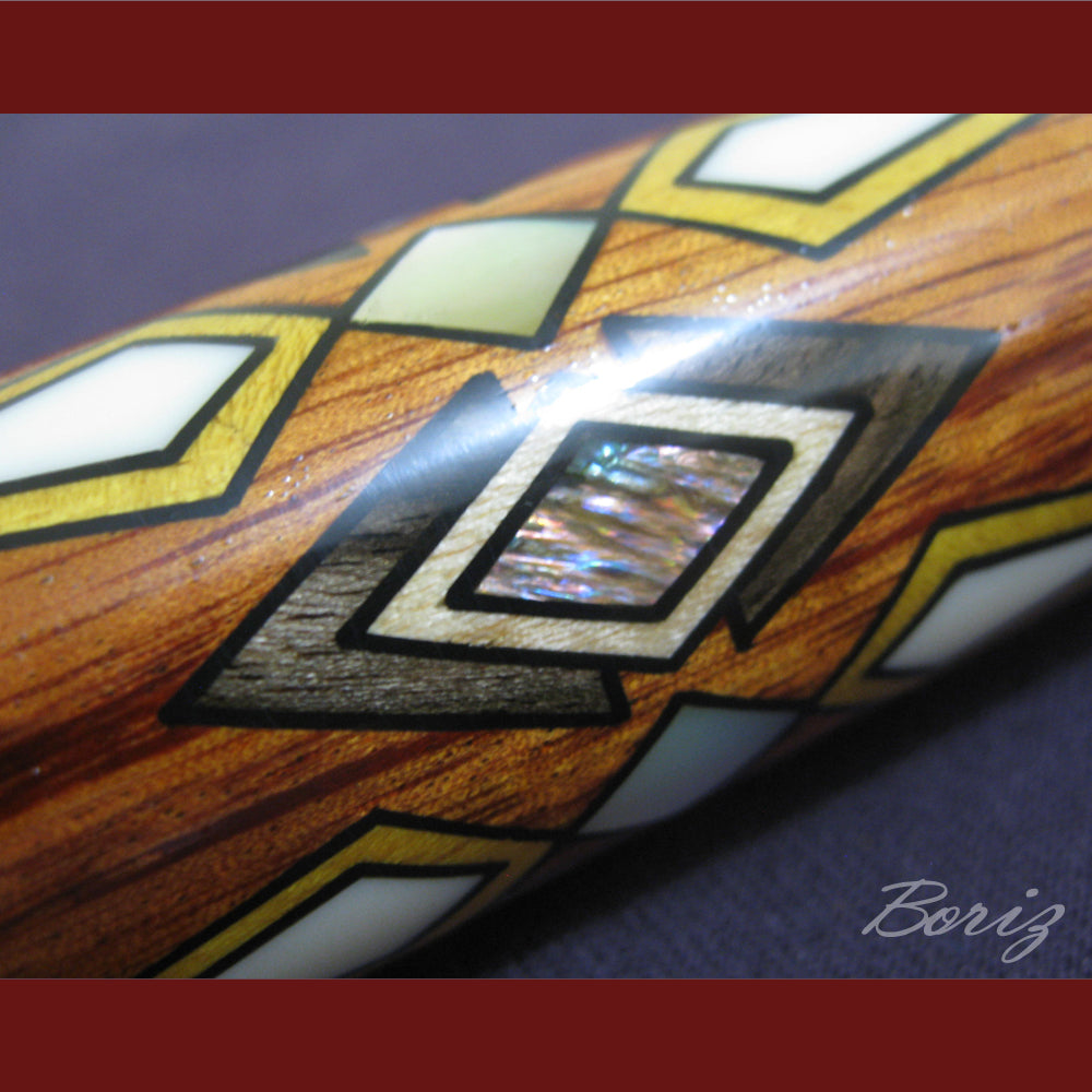 Boriz Billiards Brown Snake Skin Leather Grip Pool Cue Stick Original Inlay Artwork #BCC007