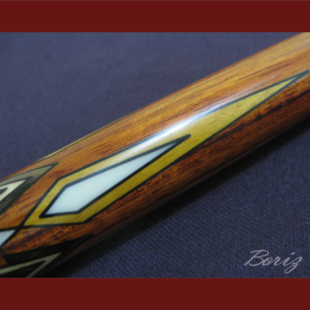 Boriz Billiards Brown Snake Skin Leather Grip Pool Cue Stick Original Inlay Artwork #BCC007