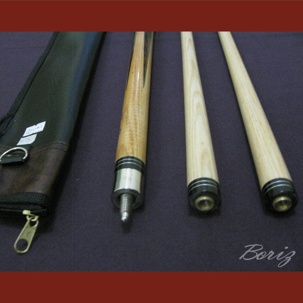 Boriz Billiards Raw Snake Skin Leather Grip Pool Cue Stick Original Inlay Artwork #BCC015