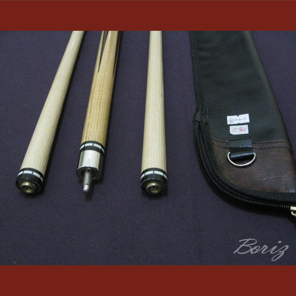Boriz Billiards Raw Snake Skin Leather Grip Pool Cue Stick Original Inlay Artwork #BCC017