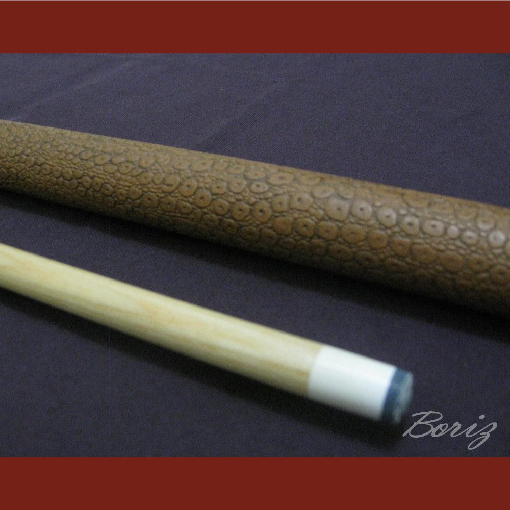 Boriz Billiards Brown Snake Skin Leather Grip Pool Cue Stick Original Inlay Artwork #BCC018