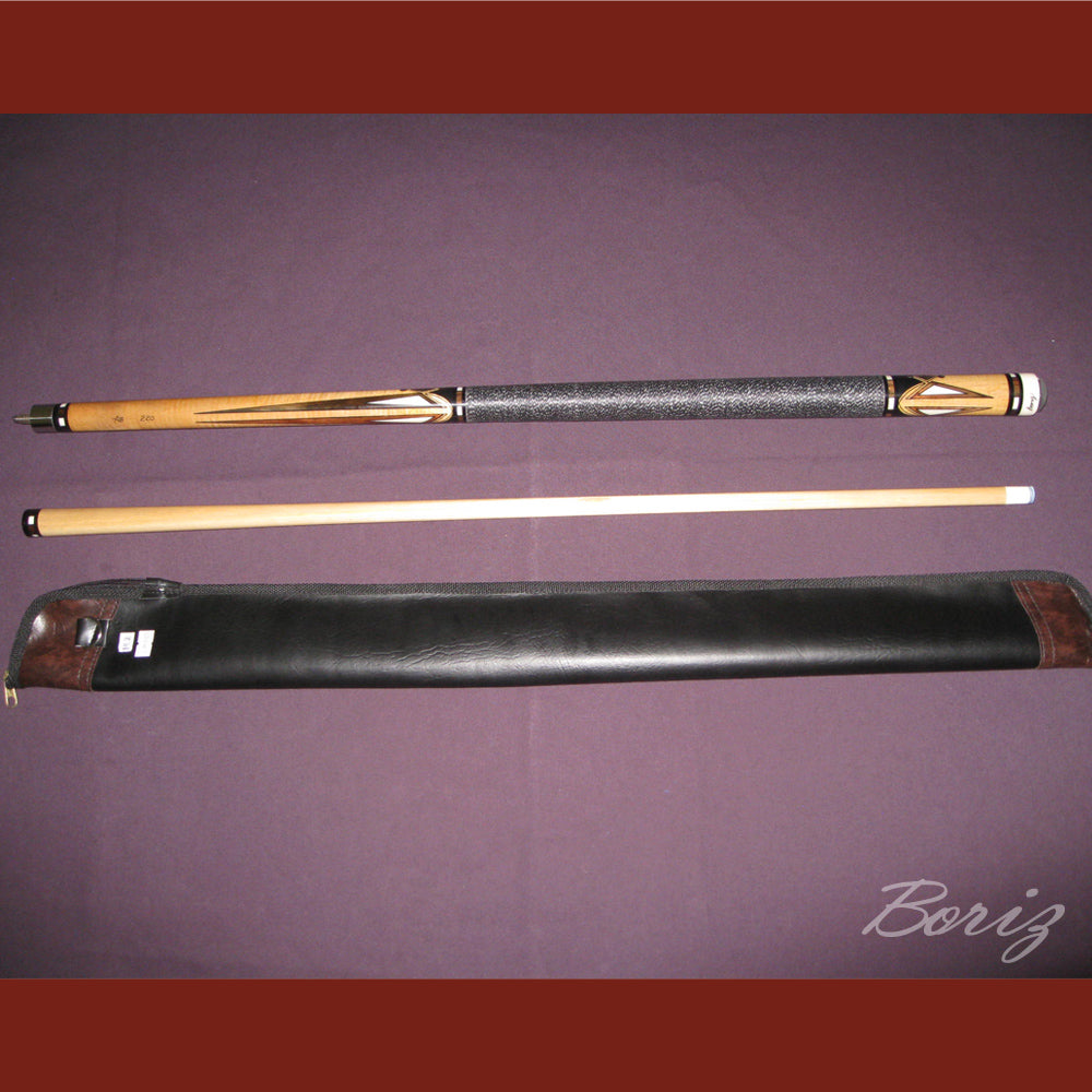 Boriz Billiards Black Linen Wrap Grip Pool Cue Stick Original Inlay Artwork #BCC020