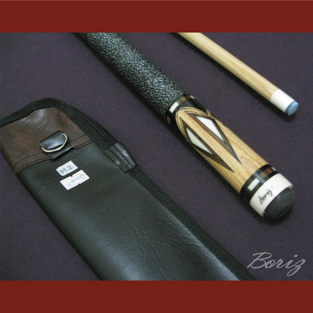 Boriz Billiards Black Linen Wrap Grip Pool Cue Stick Original Inlay Artwork #BCC020