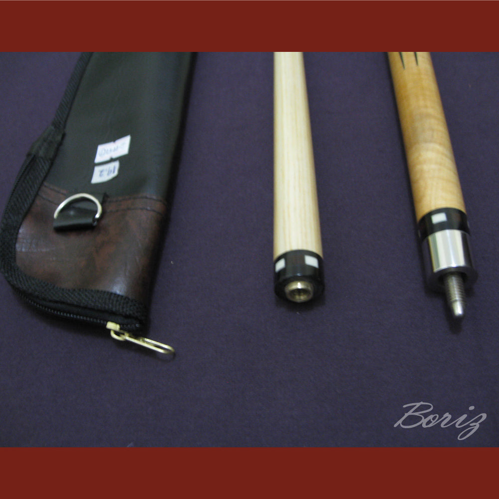 Boriz Billiards Black Linen Wrap Grip Pool Cue Stick Original Inlay Artwork #BCC020