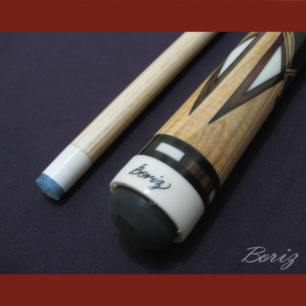 Boriz Billiards Black Linen Wrap Grip Pool Cue Stick Original Inlay Artwork #BCC020