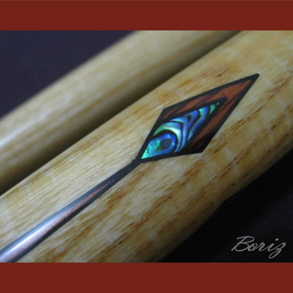 Boriz Billiards Raw Snake Skin Leather Grip Pool Cue Stick Original Inlay Artwork #BCC021
