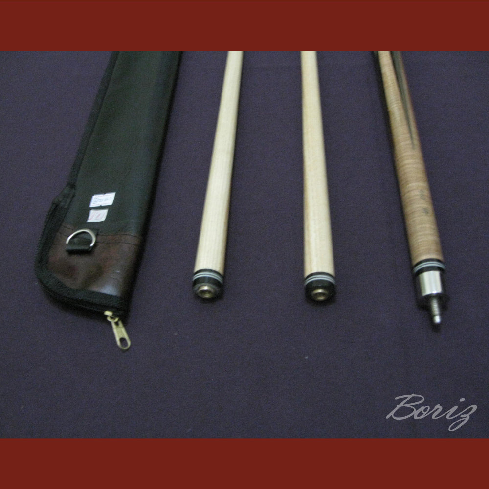 Boriz Billiards Raw Snake Skin Leather Grip Pool Cue Stick Original Inlay Artwork #BCC022