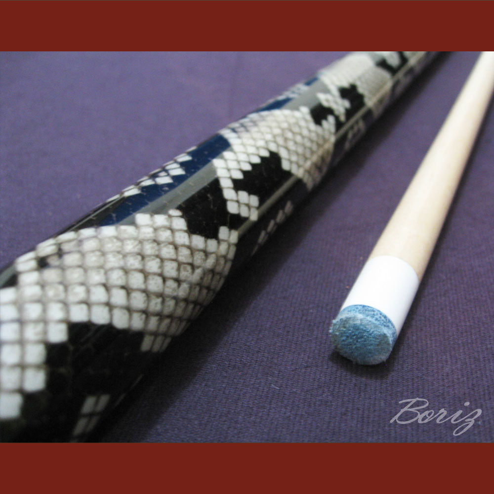Boriz Billiards Laminated Snake Skin Grip Pool Cue Stick Original Inlay Artwork #BCC024