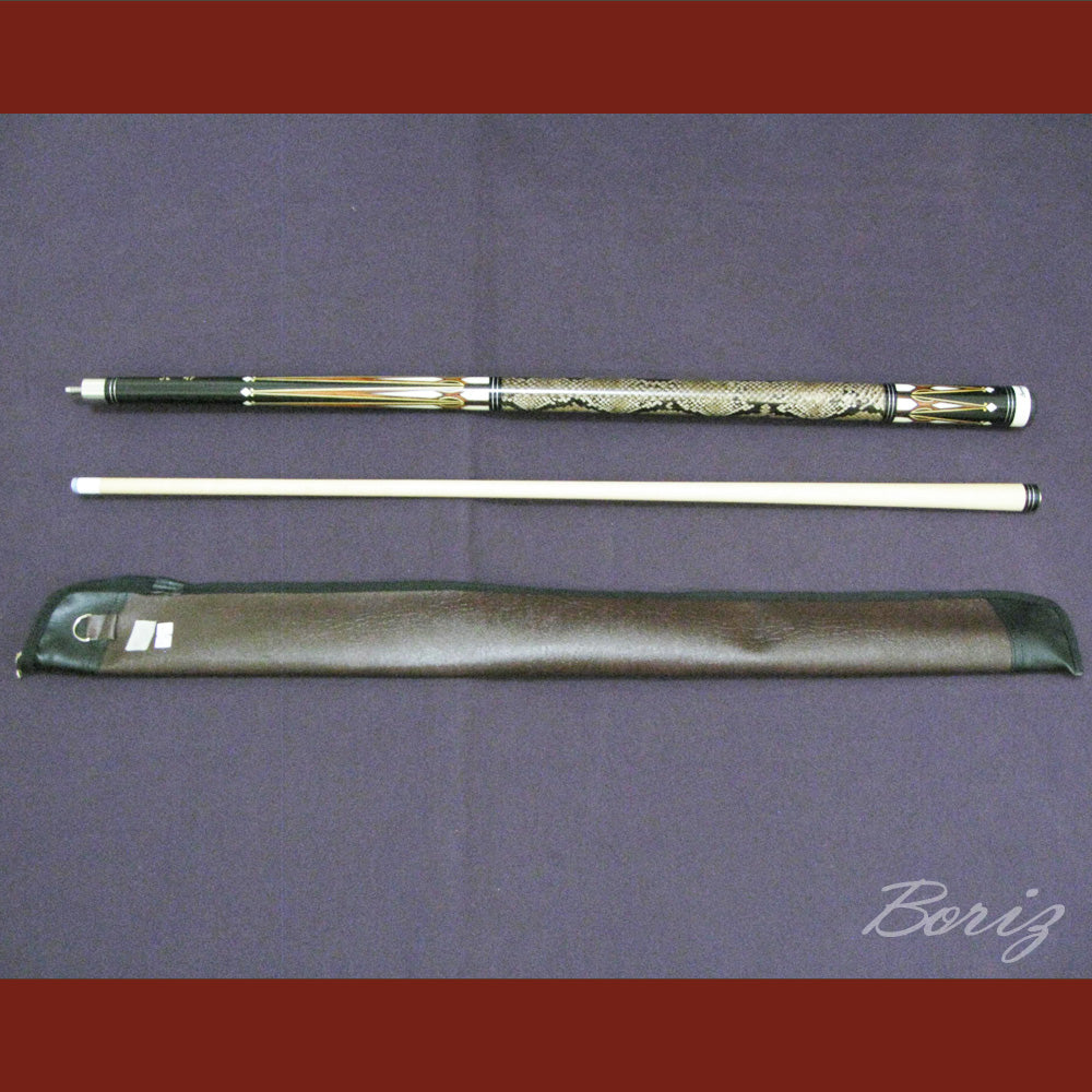 Boriz Billiards Laminated Snake Skin Grip Pool Cue Stick Original Inlay Artwork #BCC025