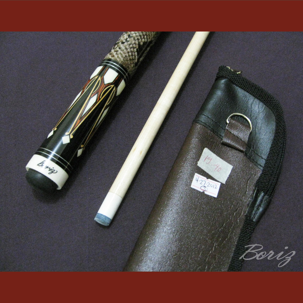 Boriz Billiards Laminated Snake Skin Grip Pool Cue Stick Original Inlay Artwork #BCC025