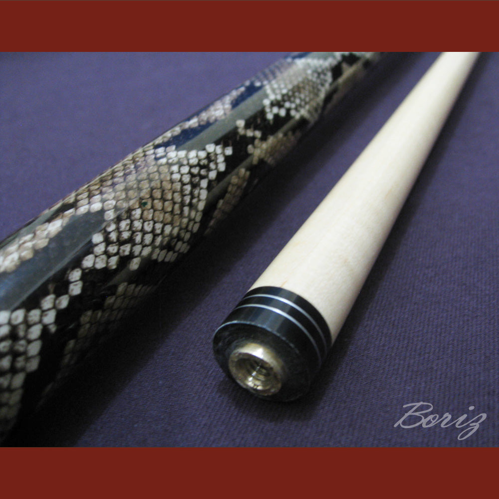 Boriz Billiards Laminated Snake Skin Grip Pool Cue Stick Original Inlay Artwork #BCC025