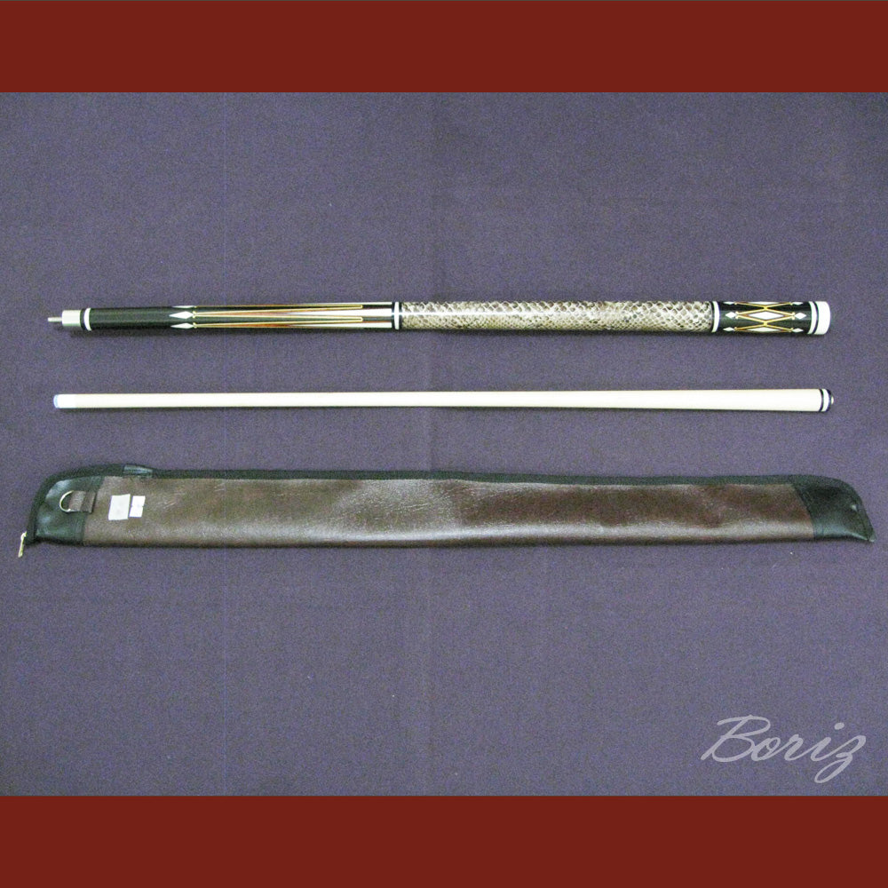 Boriz Billiards Laminated Snake Skin Grip Pool Cue Stick Original Inlay Artwork #BCC027