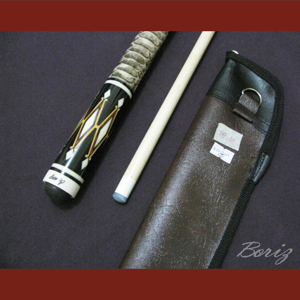 Boriz Billiards Laminated Snake Skin Grip Pool Cue Stick Original Inlay Artwork #BCC027