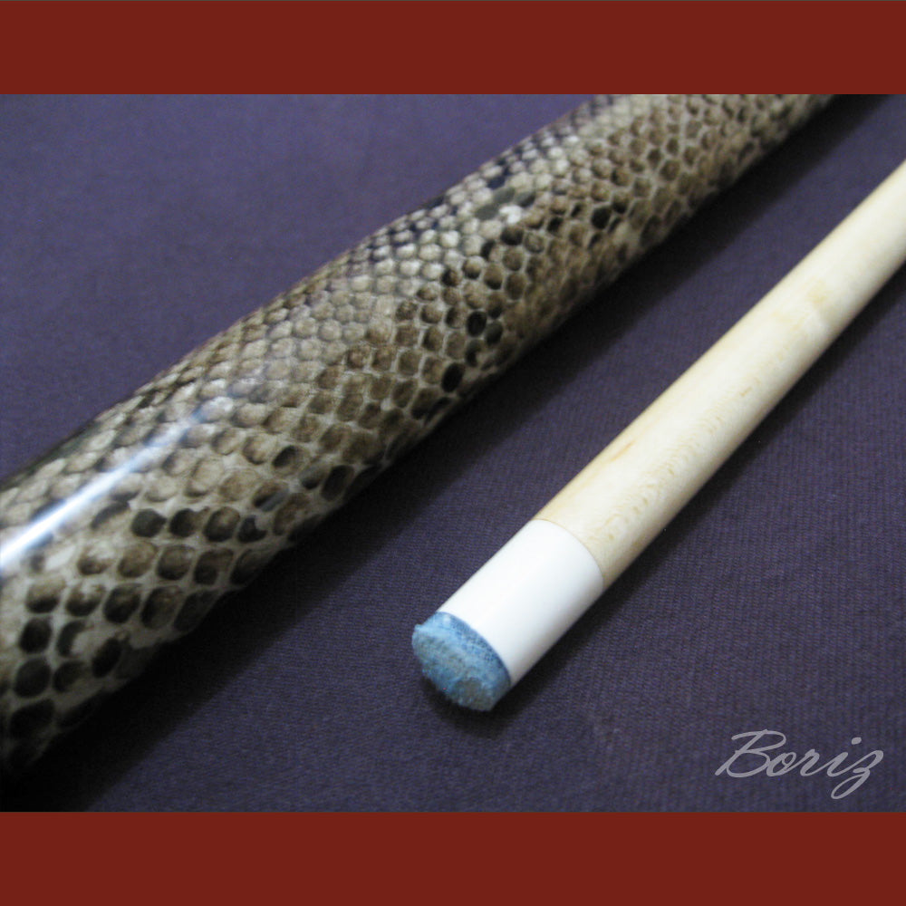 Boriz Billiards Laminated Snake Skin Grip Pool Cue Stick Original Inlay Artwork #BCC027