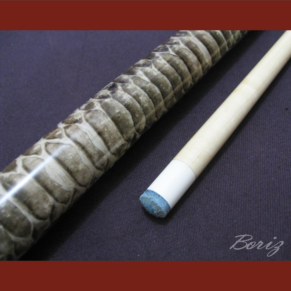 Boriz Billiards Laminated Snake Skin Grip Pool Cue Stick Original Inlay Artwork #BCC027