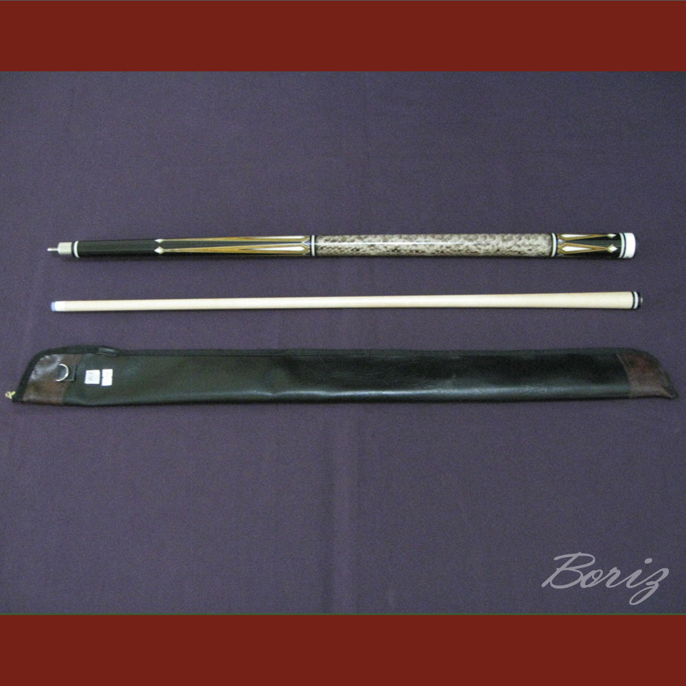 Boriz Billiards Laminated Snake Skin Grip Pool Cue Stick Original Inlay Artwork #BCC028