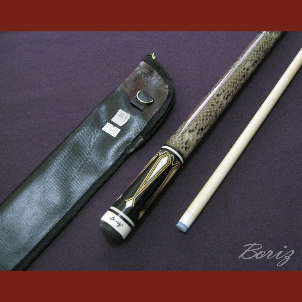 Boriz Billiards Laminated Snake Skin Grip Pool Cue Stick Original Inlay Artwork #BCC028