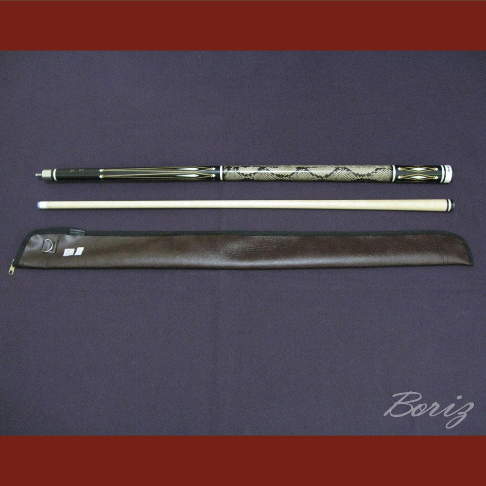 Boriz Billiards Laminated Snake Skin Grip Pool Cue Stick Original Inlay Artwork #BCC029