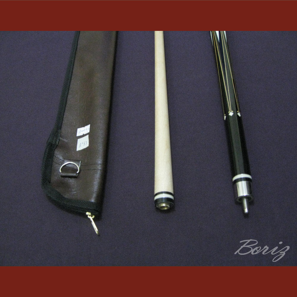 Boriz Billiards Laminated Snake Skin Grip Pool Cue Stick Original Inlay Artwork #BCC029