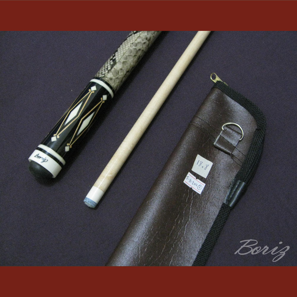 Boriz Billiards Laminated Snake Skin Grip Pool Cue Stick Original Inlay Artwork #BCC029