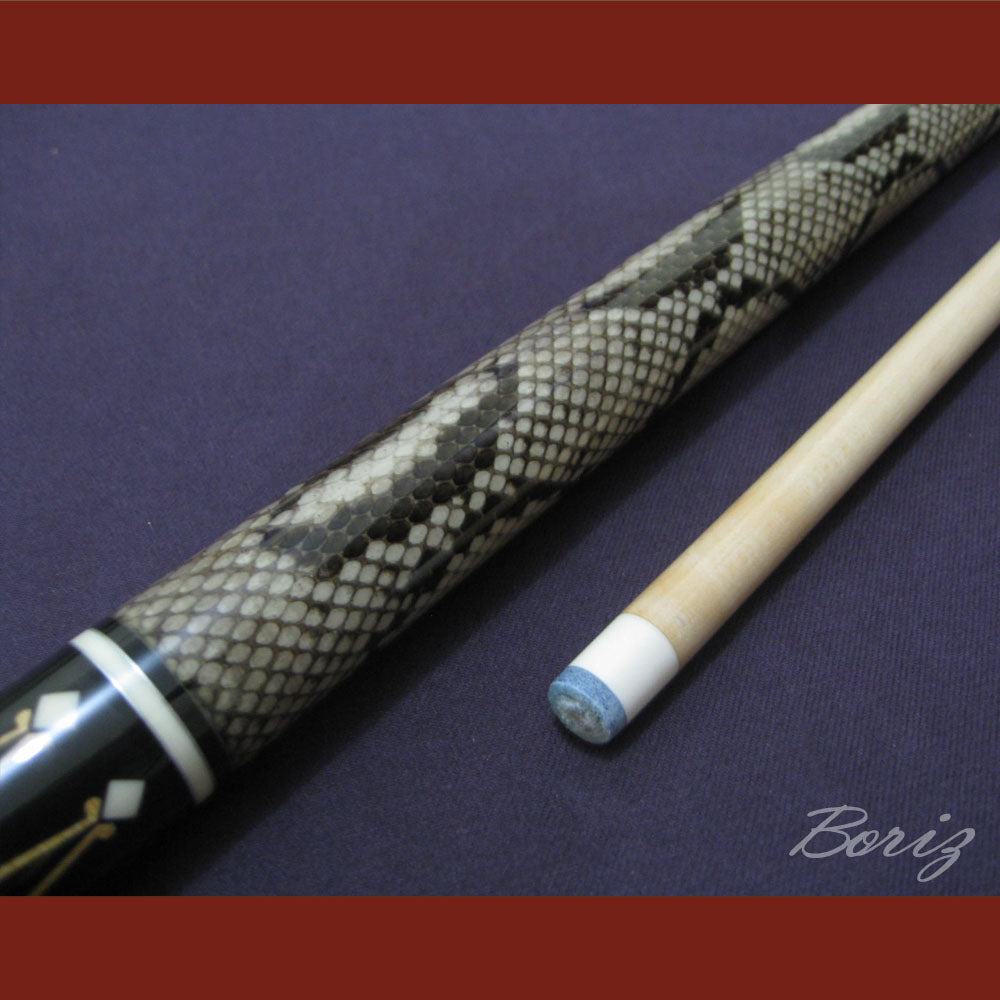 Boriz Billiards Laminated Snake Skin Grip Pool Cue Stick Original Inlay Artwork #BCC029