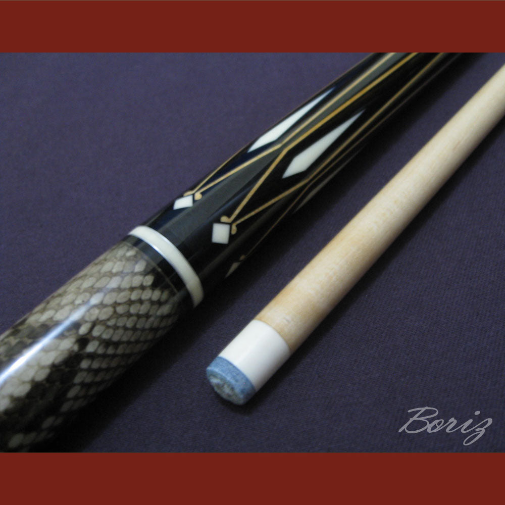 Boriz Billiards Laminated Snake Skin Grip Pool Cue Stick Original Inlay Artwork #BCC029
