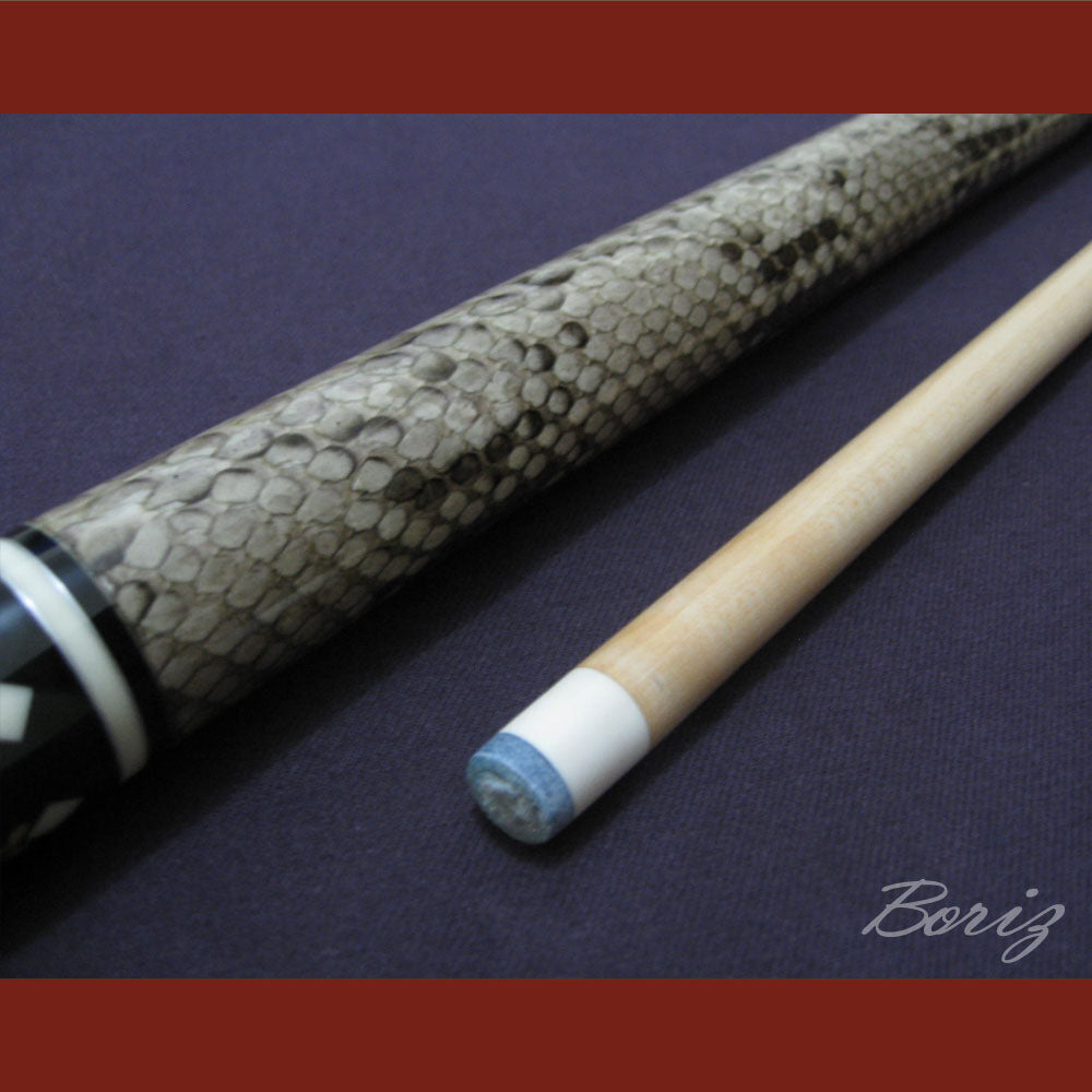 Boriz Billiards Laminated Snake Skin Grip Pool Cue Stick Original Inlay Artwork #BCC029