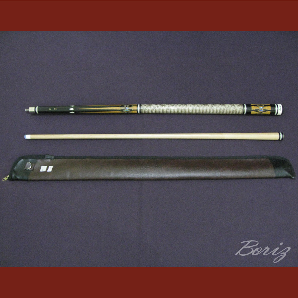 Boriz Billiards Laminated Snake Skin Grip Pool Cue Stick Original Inlay Artwork #BCC030