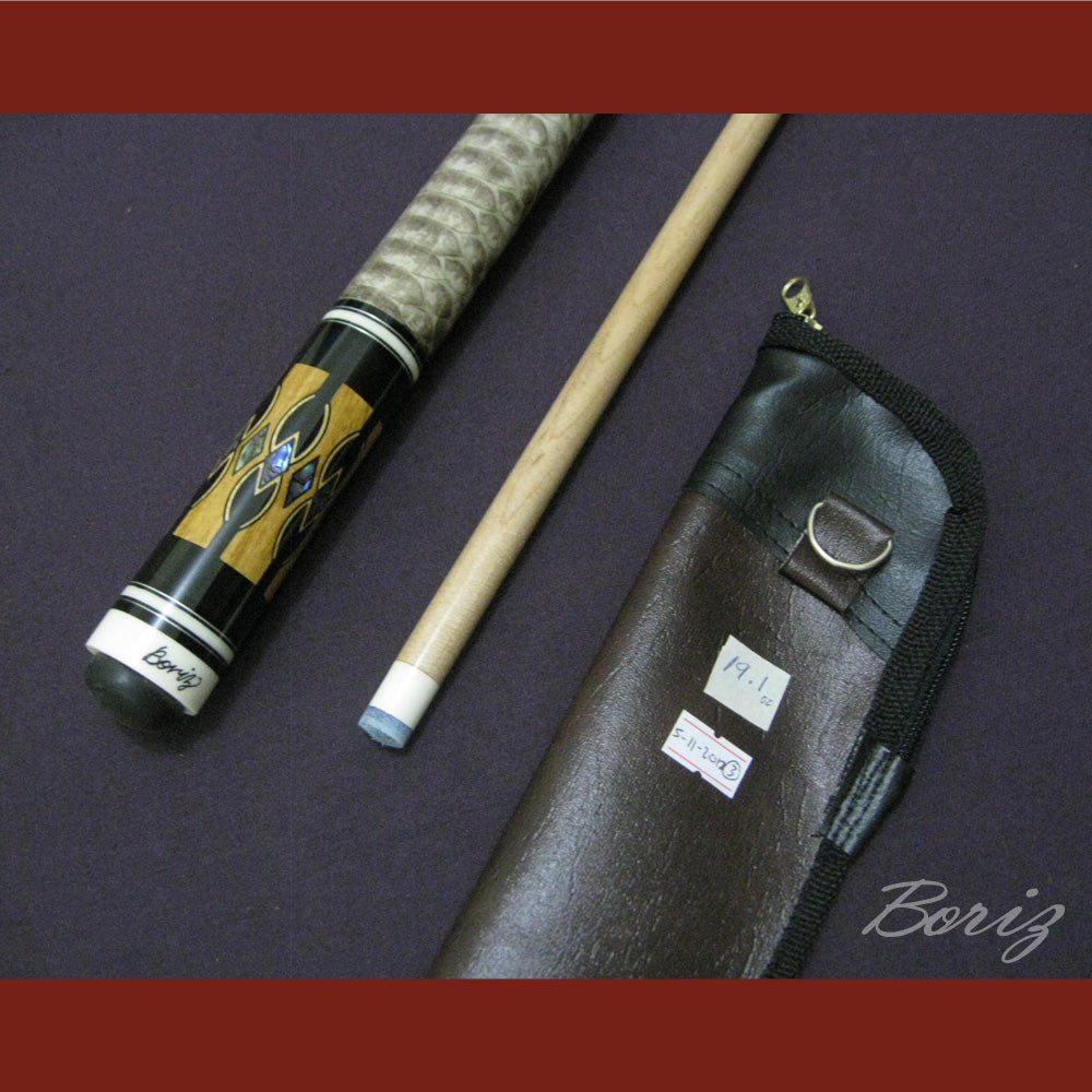 Boriz Billiards Laminated Snake Skin Grip Pool Cue Stick Original Inlay Artwork #BCC030