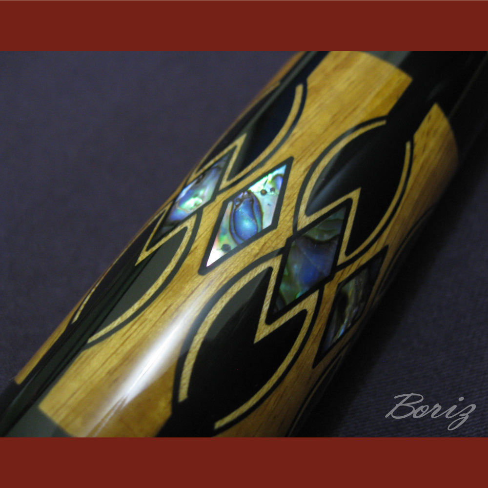 Boriz Billiards Laminated Snake Skin Grip Pool Cue Stick Original Inlay Artwork #BCC030