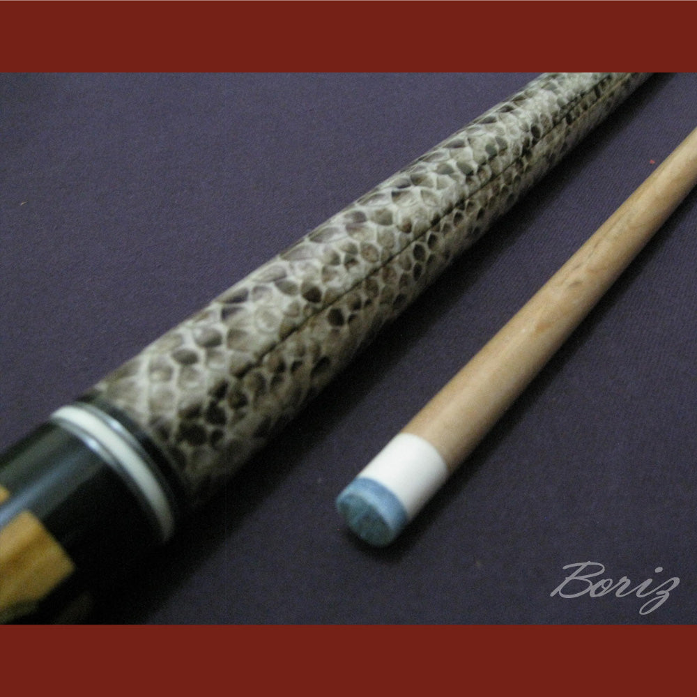 Boriz Billiards Laminated Snake Skin Grip Pool Cue Stick Original Inlay Artwork #BCC030