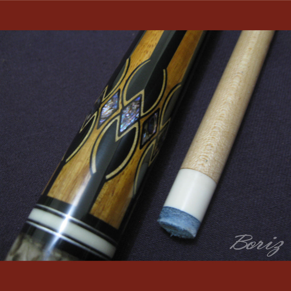 Boriz Billiards Laminated Snake Skin Grip Pool Cue Stick Original Inlay Artwork #BCC030
