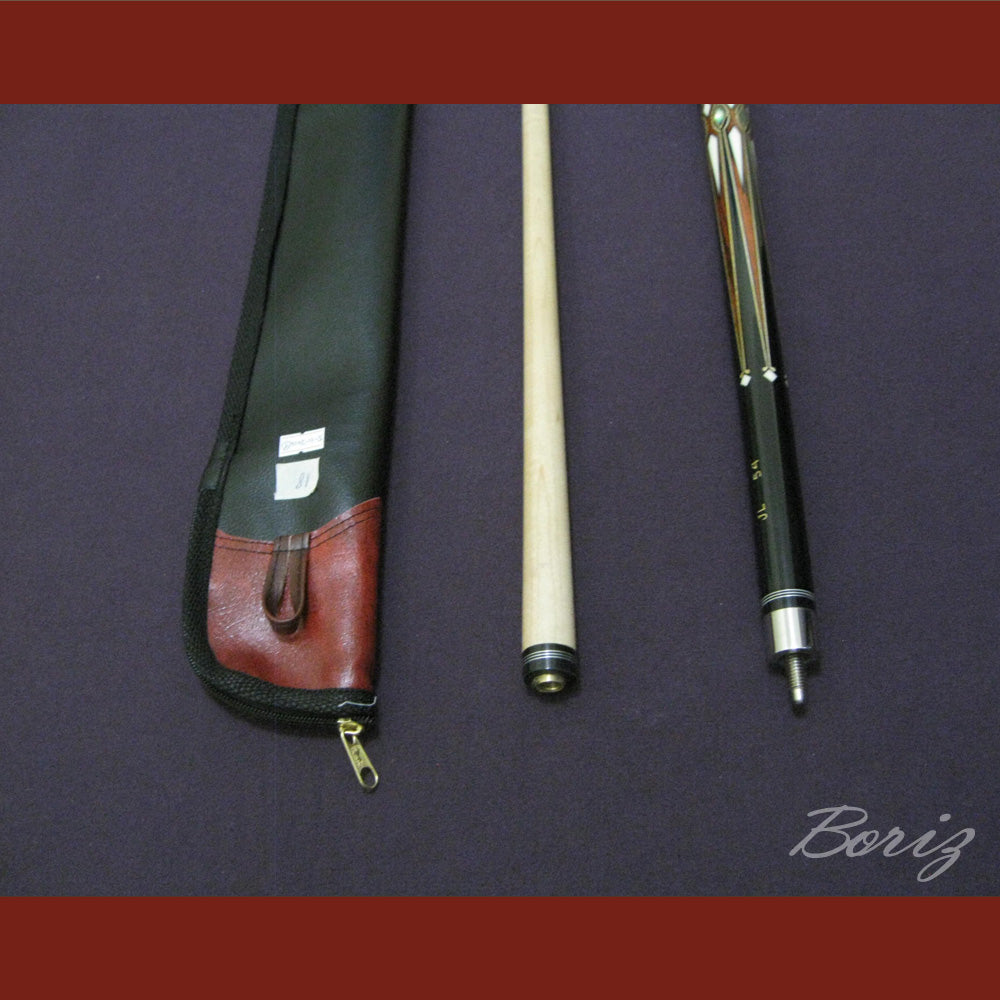 Boriz Billiards Brown Snake Skin Leather Grip Pool Cue Stick Original Inlay Artwork #BCC032