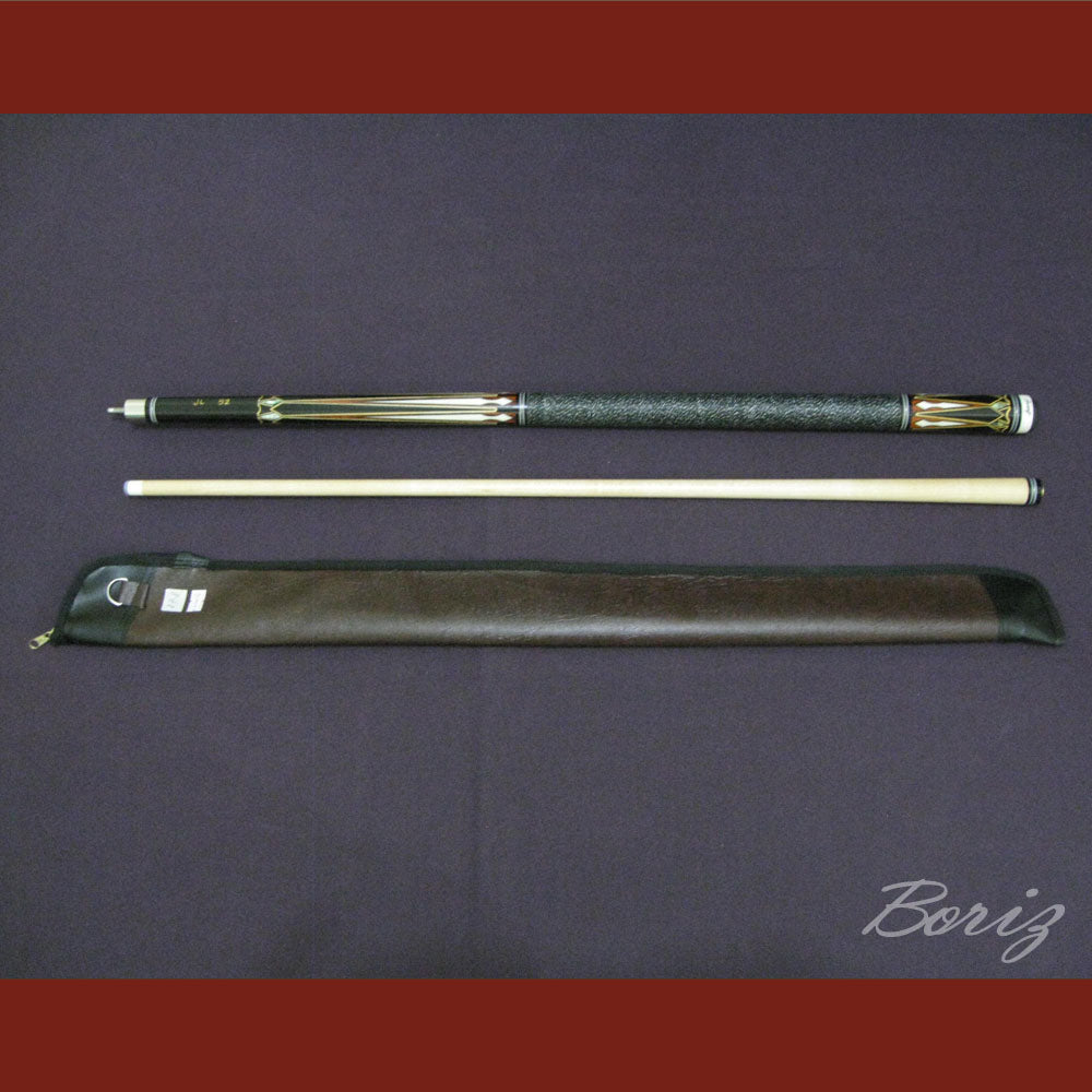 Boriz Billiards Black Linen Wrap Grip Pool Cue Stick Original Inlay Artwork #BCC033