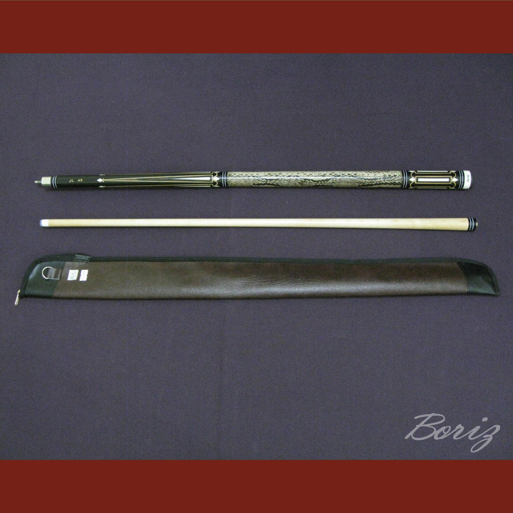 Boriz Billiards Laminated Snake Skin Grip Pool Cue Stick Original Inlay Artwork #BCC034