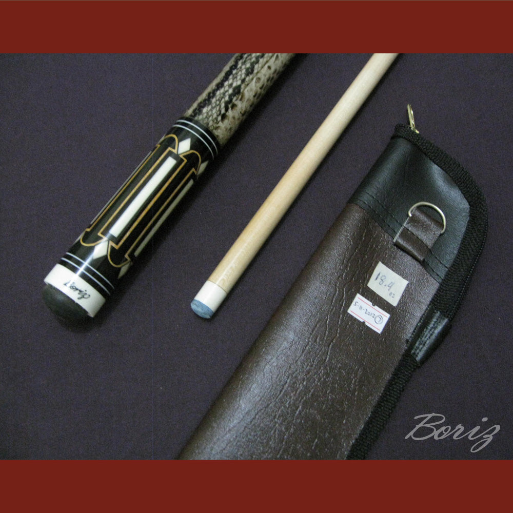 Boriz Billiards Laminated Snake Skin Grip Pool Cue Stick Original Inlay Artwork #BCC034