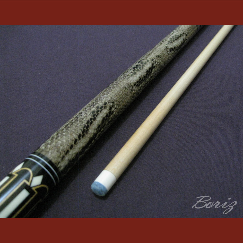 Boriz Billiards Laminated Snake Skin Grip Pool Cue Stick Original Inlay Artwork #BCC034