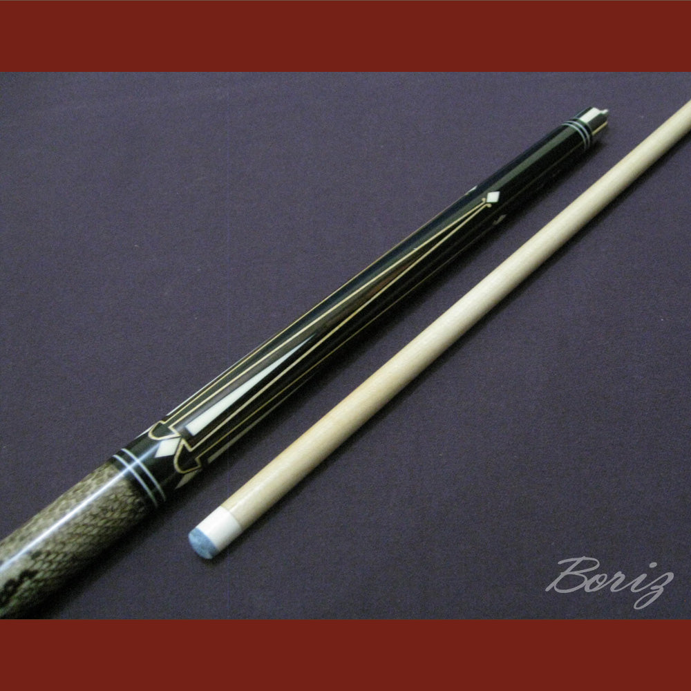 Boriz Billiards Laminated Snake Skin Grip Pool Cue Stick Original Inlay Artwork #BCC034