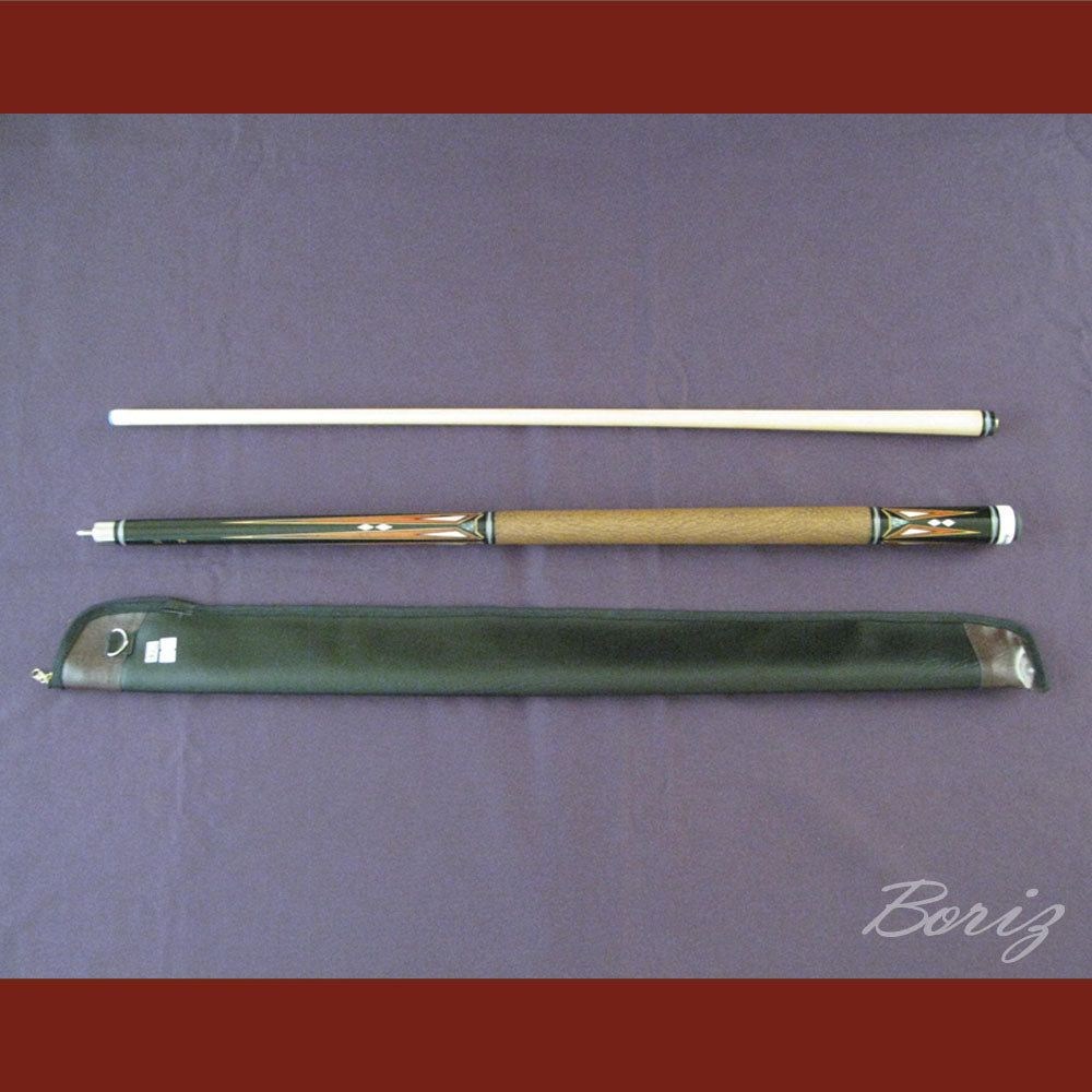 Boriz Billiards Brown Snake Skin Leather Grip Pool Cue Stick Original Inlay Artwork #BCC035
