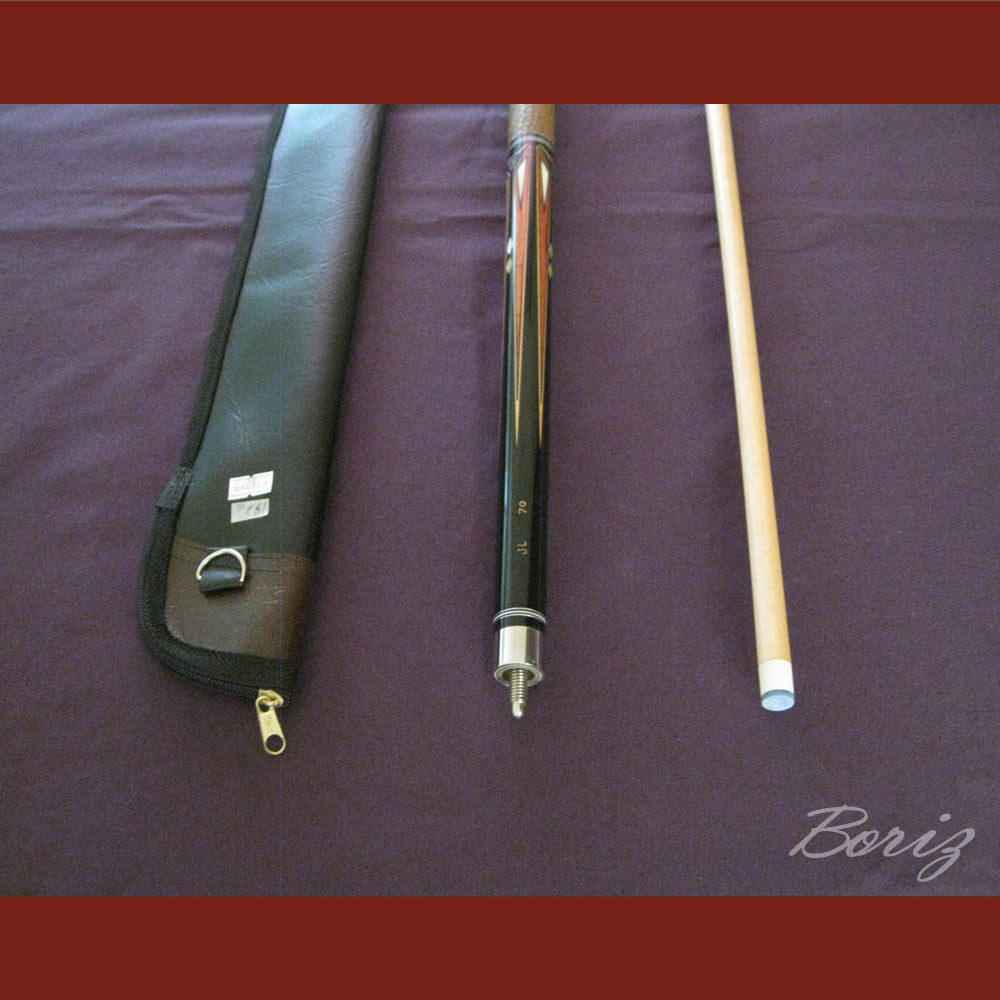 Boriz Billiards Brown Snake Skin Leather Grip Pool Cue Stick Original Inlay Artwork #BCC035