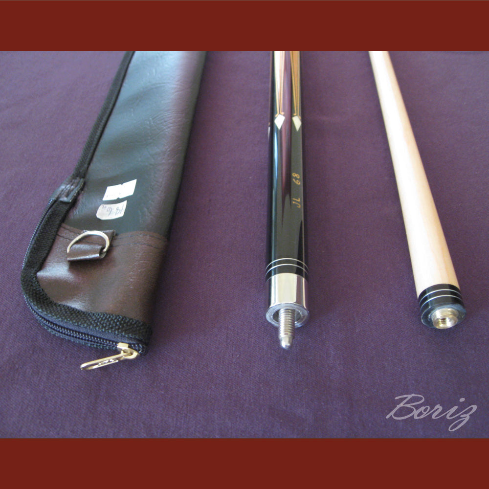 Boriz Billiards Laminated Snake Skin Grip Pool Cue Stick Original Inlay Artwork #BCC036