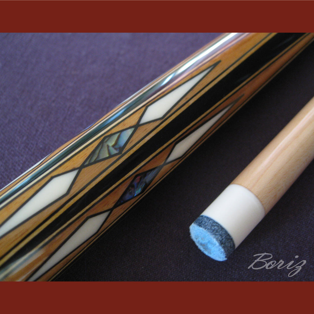Boriz Billiards Laminated Snake Skin Grip Pool Cue Stick Original Inlay Artwork #BCC038