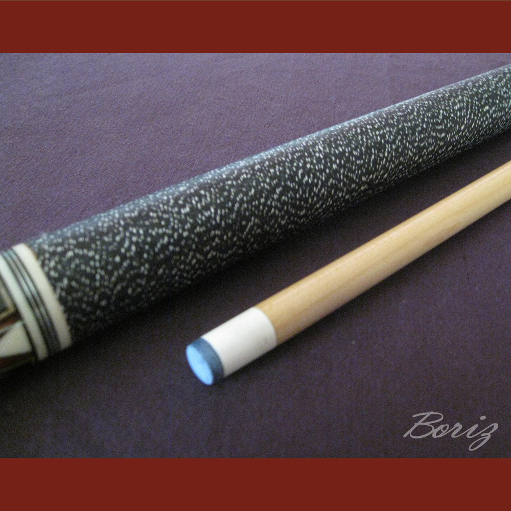 Boriz Billiards Black Linen Wrap Grip Pool Cue Stick Original Inlay Artwork #BCC039