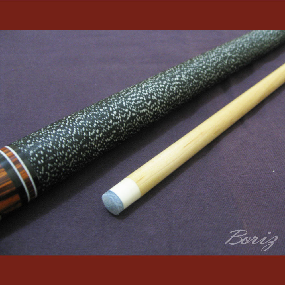 Boriz Billiards Black Linen Wrap Grip Pool Cue Stick Original Inlay Artwork #BCC047