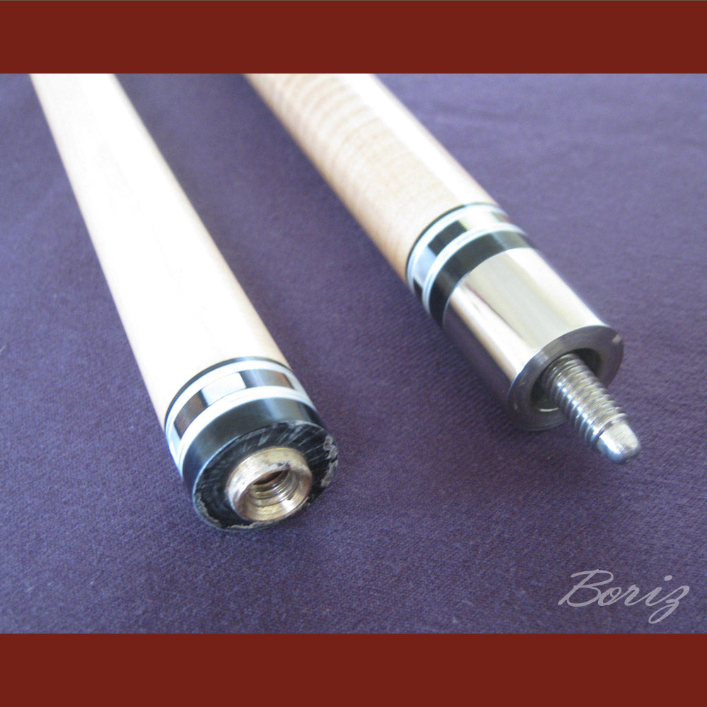 Boriz Billiards Black Linen Wrap Grip Pool Cue Stick Original Inlay Artwork #BCC043